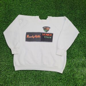 Vintage 1988 Beverly-Hills Sweatshirt Womens XL 22x23 White